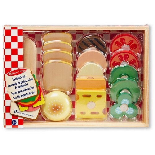 фото Набор продуктов с посудой melissa & doug sandwich making set 513 разноцветный