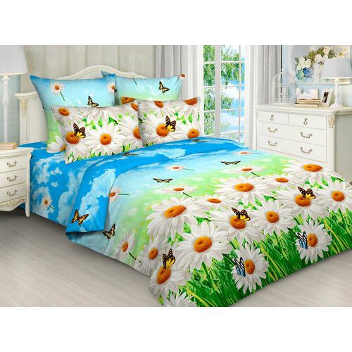 Постельное белье Евро ЭКО бязь Ромашки 4200₽