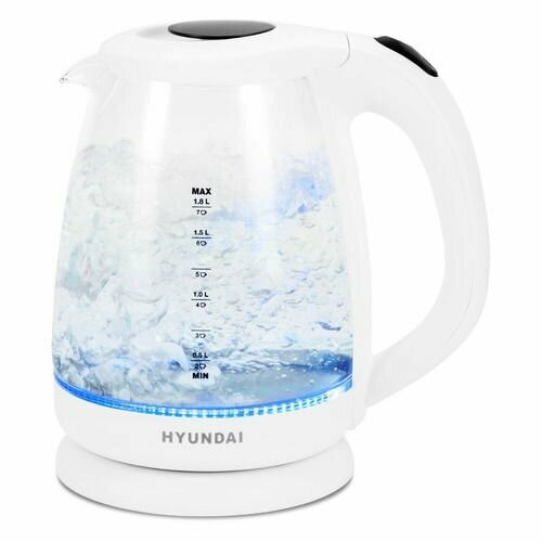 Чайник электрический Hyundai HYK-G2001 2200Вт белый и серый 255600₽