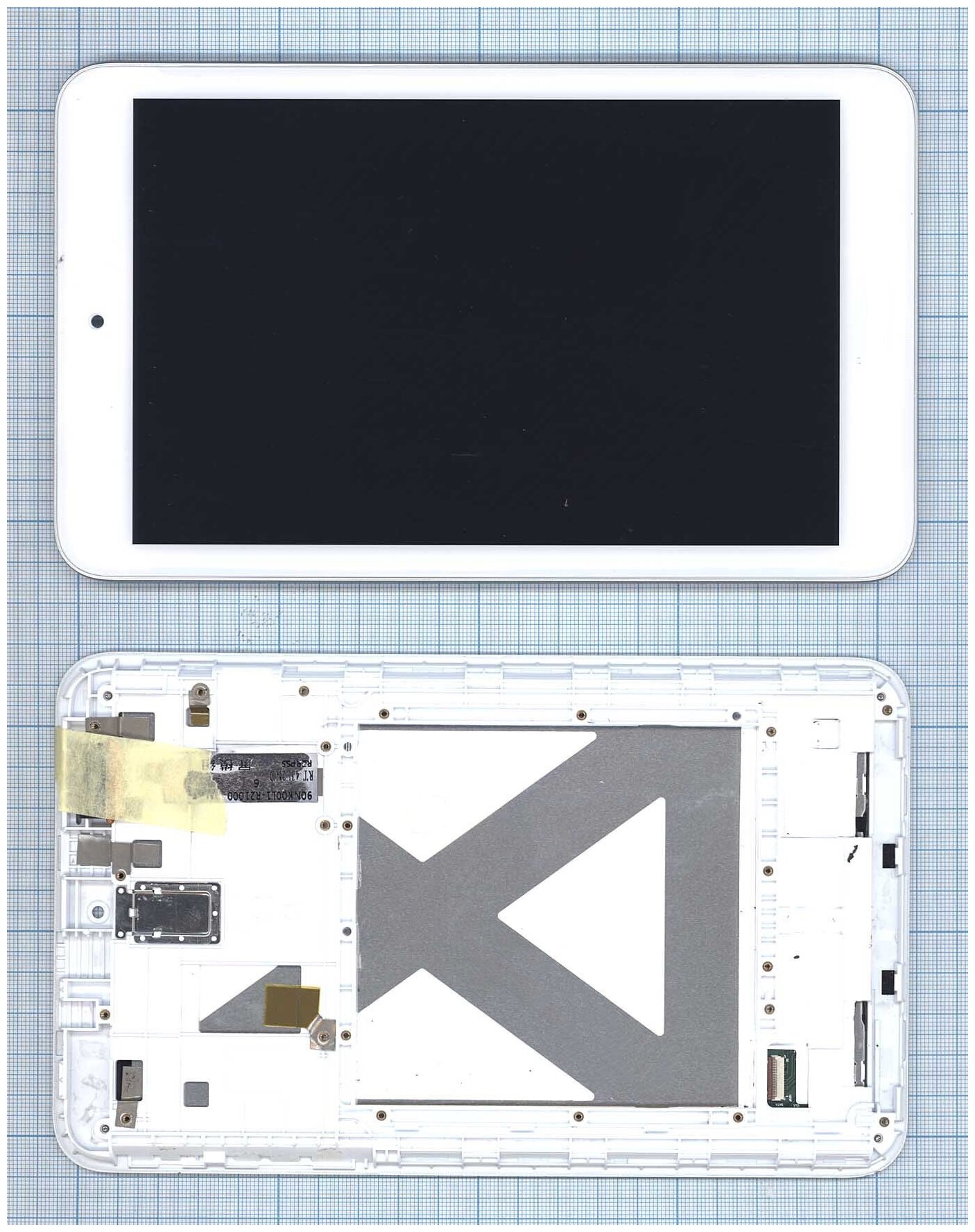 Дисплей (экран) в сборе с тачскрином для Asus MeMO Pad 8 ME180 ME180A с рамкой белый / 1280x800 (WXGA)