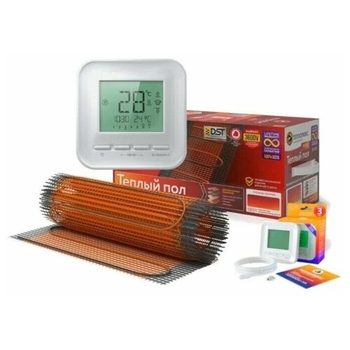 Теплый пол и терморегулятор Нагревательный мат Теплолюкс ProfiMat 50 квм 900 Вт и Теплолюкс 520 12500₽