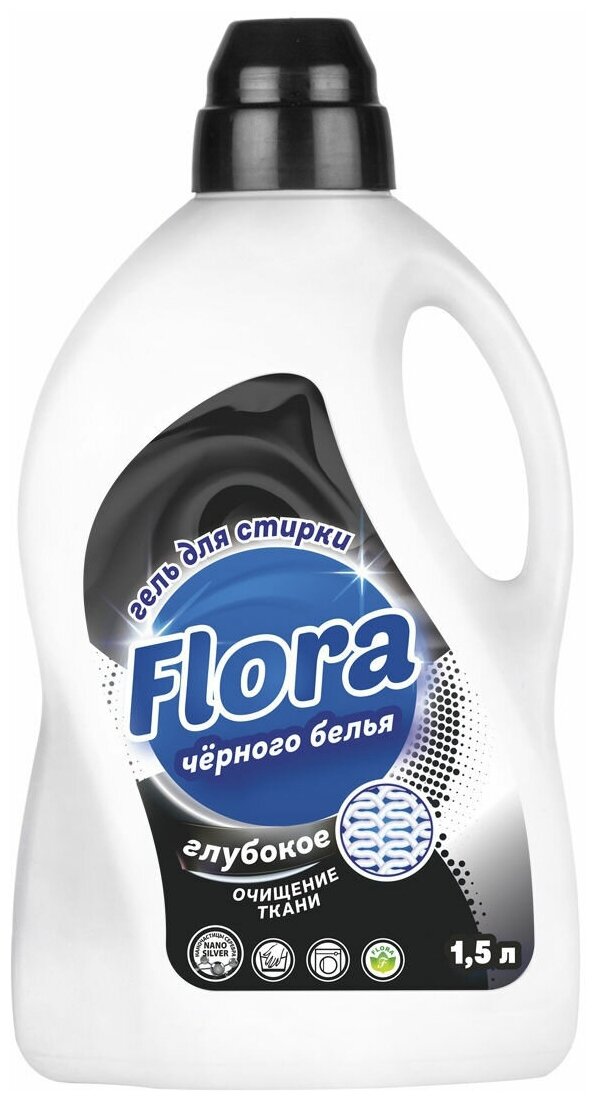 Гель для стирки 1500 мл Flora Black для темного белья