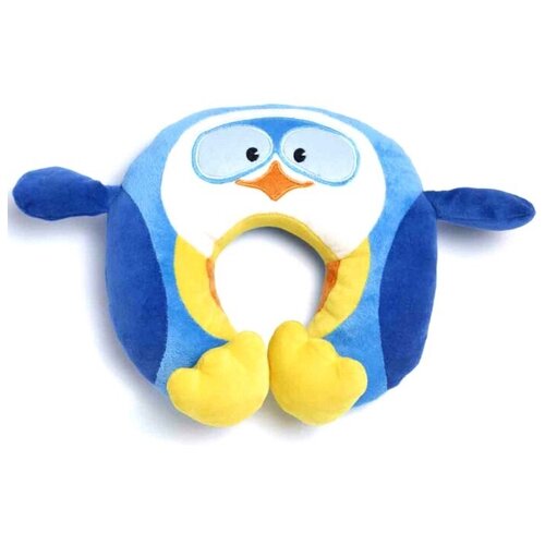 фото Подушка для шеи travel blue puffy the penguin, белый/голубой/желтый