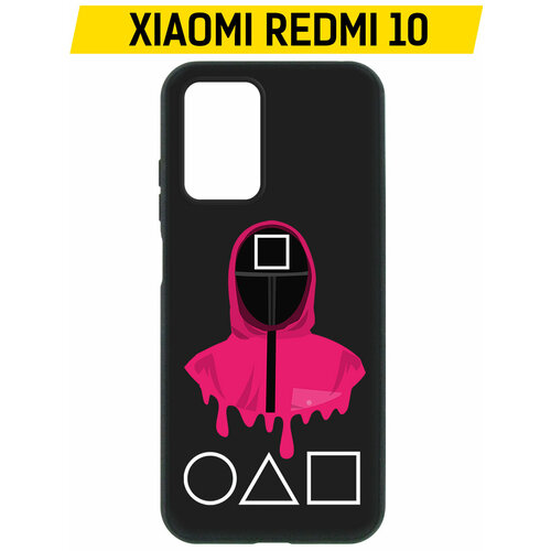 Чехол-накладка Krutoff Soft Case Игра в кальмара-Начальник для Xiaomi Redmi 10 черный чехол накладка krutoff soft case игра в кальмара лого для xiaomi redmi 10 черный