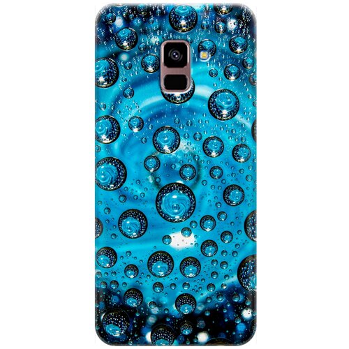 фото Re:pa накладка transparent для samsung galaxy a8+ (2018) с принтом "голубые капли"