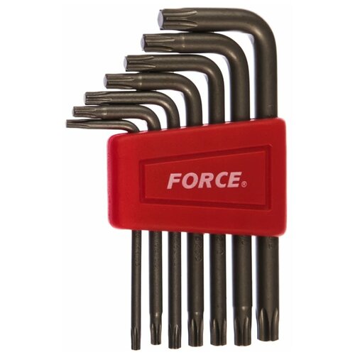 Набор TORX 7пр. Т10-Т40 Г-образ. (Force) force набор г образных ключей с внешней звездочкой force т10 т40 7 предметов 5071