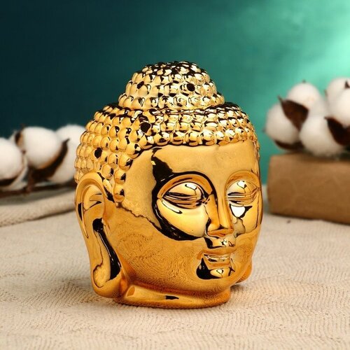 Аромалампа - подставка для благовоний Будда 12х10см, золото подставка для благовоний овал 13х21 см керамика стекло