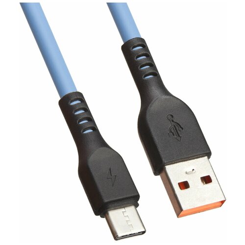 USB кабель "LP" USB Type-C "Extra" TPE (голубой/коробка)