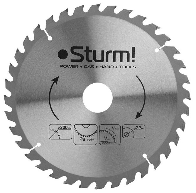 Диск пильный Sturm 9020-200-32-36T, 200x32 мм; 36T