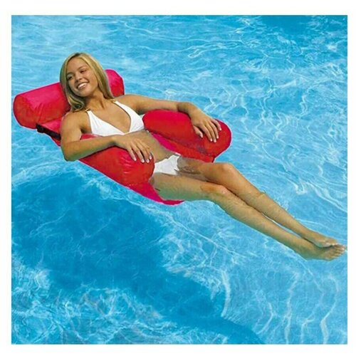 надувной шезлонг кресло inflatable floating bed красный topstore Плавающее кресло Inflatable Floating Bed