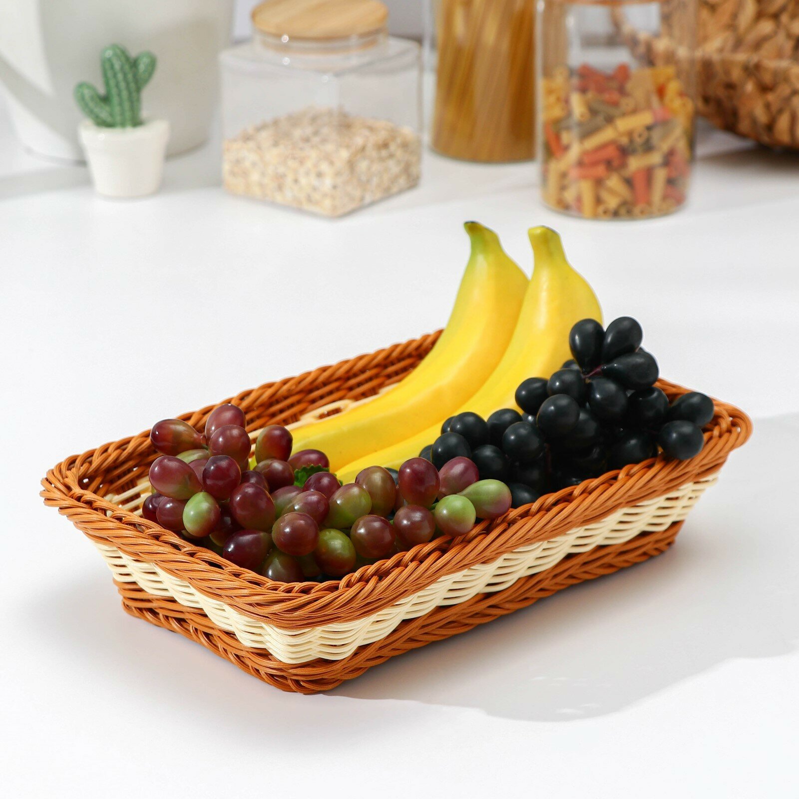 Корзинка для фруктов и хлеба Доляна «Молочный шоколад», 30×19,5×6 см - фотография № 5