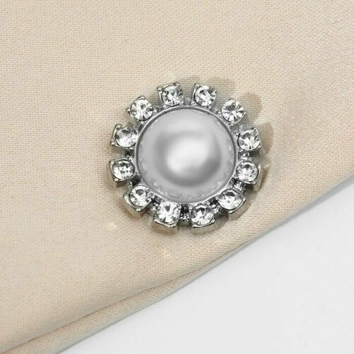 фото Зажим для платка queen fair, белый, серебряный