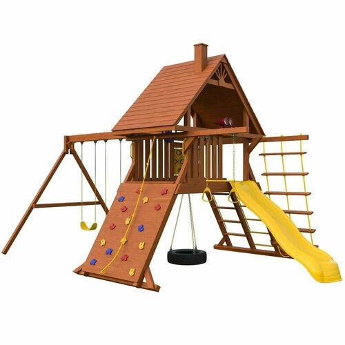 Детский игровой комплекс с деревянной крышей New Sunrise NS5 Зарница