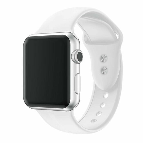 Ремешок силиконовый для Apple Watch 42 /44 /45 /49, белый