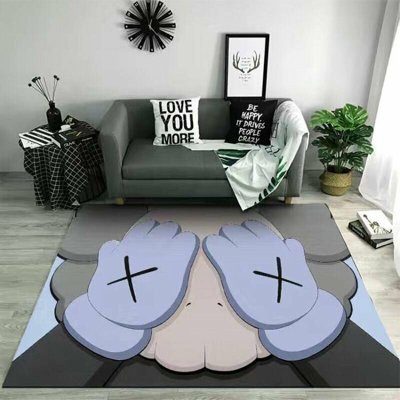 фото Ковер безворсовый KAWS/кавс 80x120см. Коврик универсальный противоскользящий