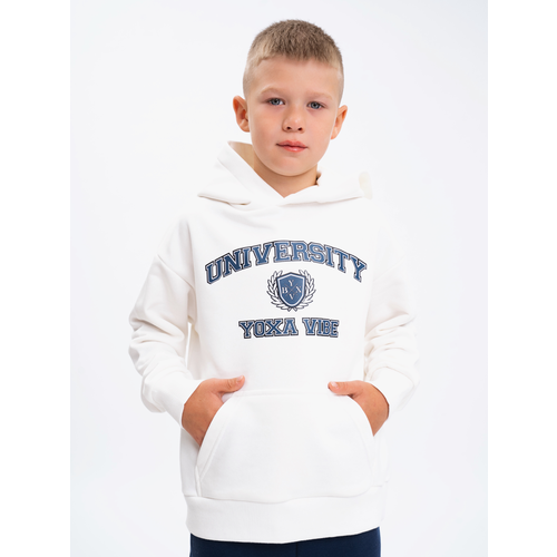 фото Худи yoxa vibe, размер 146, белый, экрю