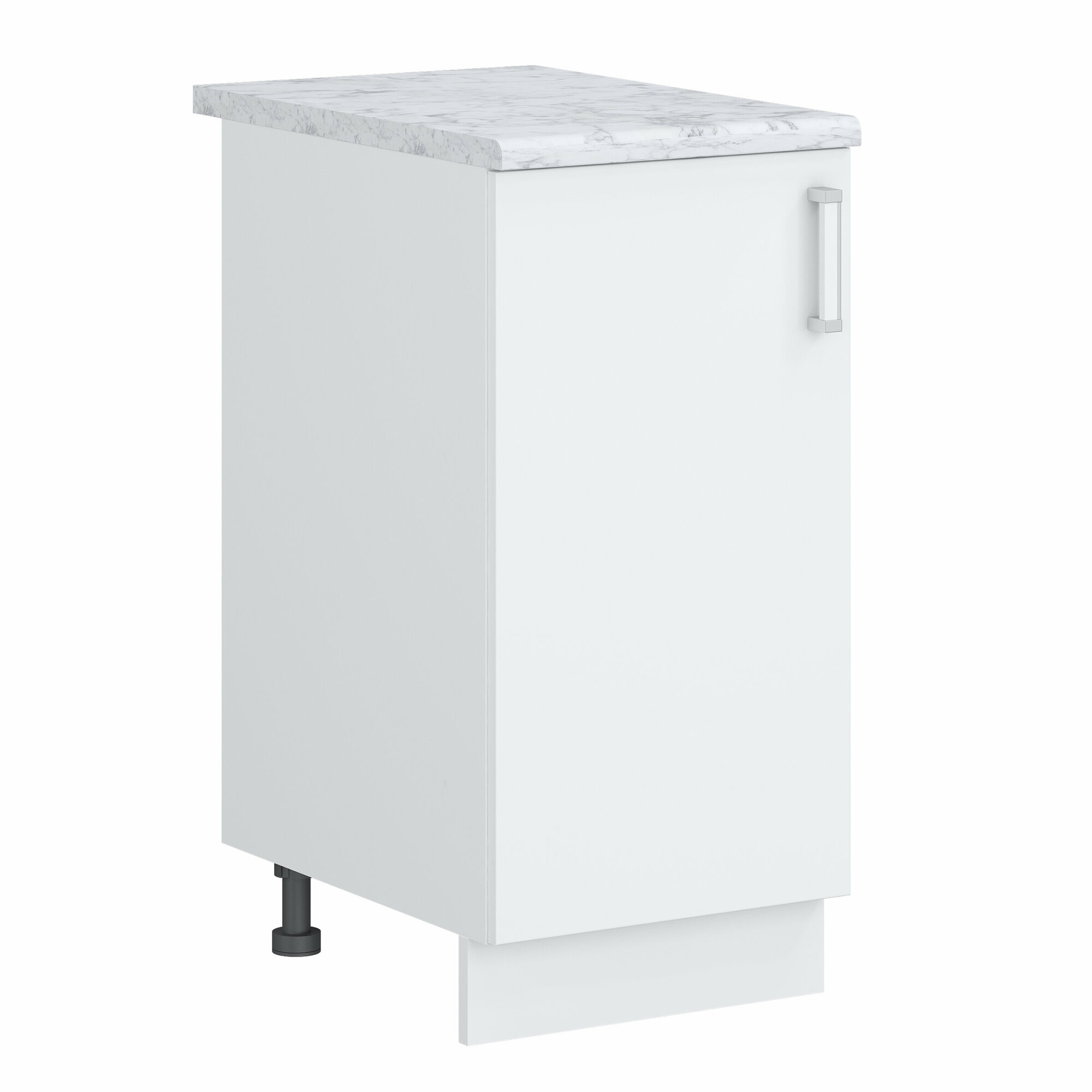 Кухонный модуль №14 со столешницей шкаф нижний напольный ЛДСП 40х60х84.5см белый мрамор - фотография № 1