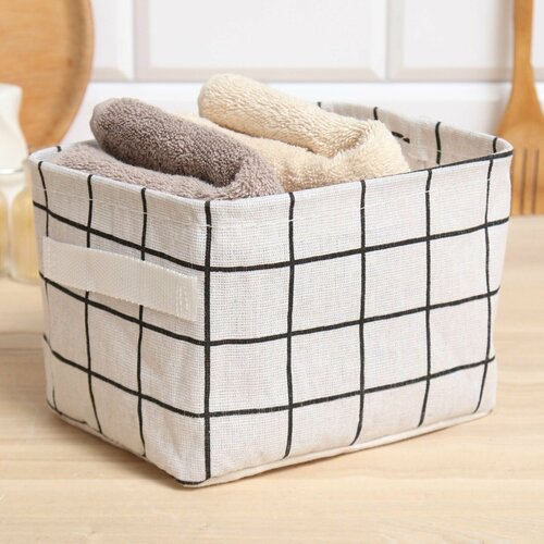 Текстильная корзинка цвет белый 121520 см 459₽