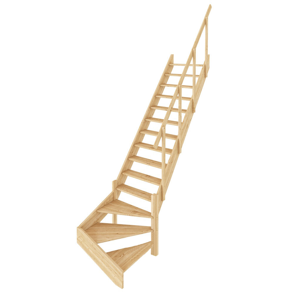 фото Лестница ЛС-14м П (с поручнем) сосна (2 уп)