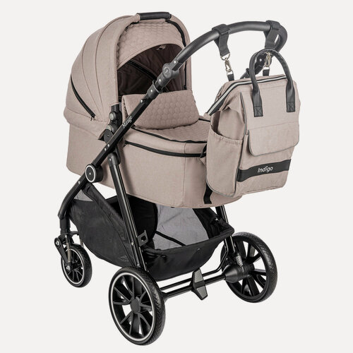 Изображение товара Коляска 2 в 1 Indigo MIRAGE, бежевый, идеально для новорожденных 0+