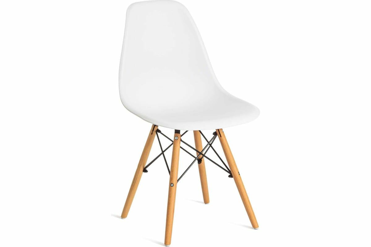 Tetchair Стул Cindy (eames) (mod. 1801) / 1 шт. в упаковке дерево бук/металл/сиденье пластик, 45x51x82 см, white (белый) 20229