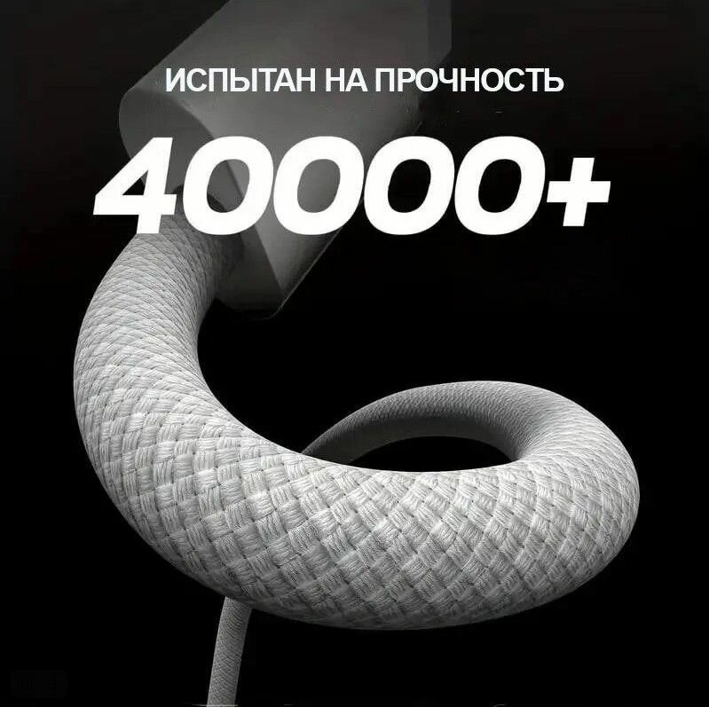Кабель Type-C/Type-C, 2 метра. Зарядка для iPhone 15 Pro / Pro Max, iPad, MacBook, 240W (2m) — фото 1