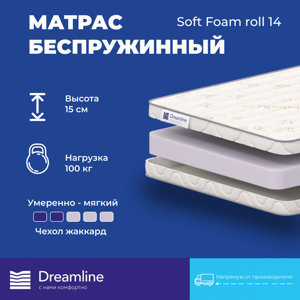 Матрас DreamLine Soft Foam roll 14 80х220