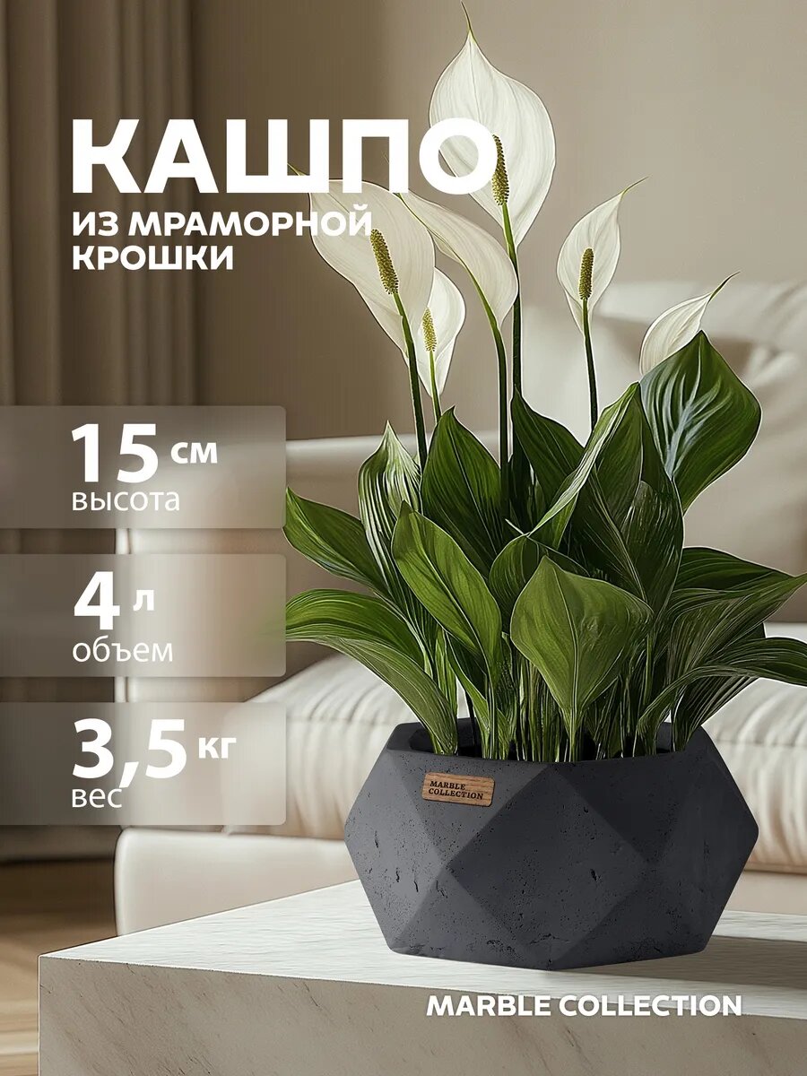 Кашпо для цветов настольное 4 литра