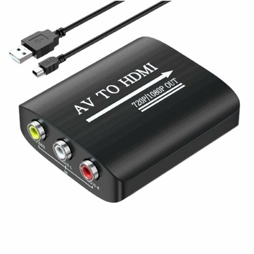 GRWIBEOU Адаптер AV RCA в HDMI, HD 1080P, AV to HDMI