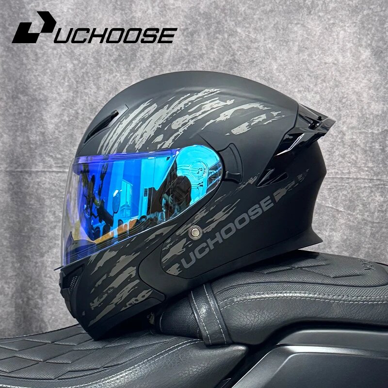 Мотошлемы DOT Uchoose защитное снаряжение для мотоциклистов мужские и женские откидные шлемы двойное солнце