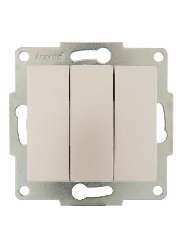 Механизм выключателя 3 кл  1п СП Karina 10А IP20 жемчуж  бел  перламутр  LEZARD 707 3088 109