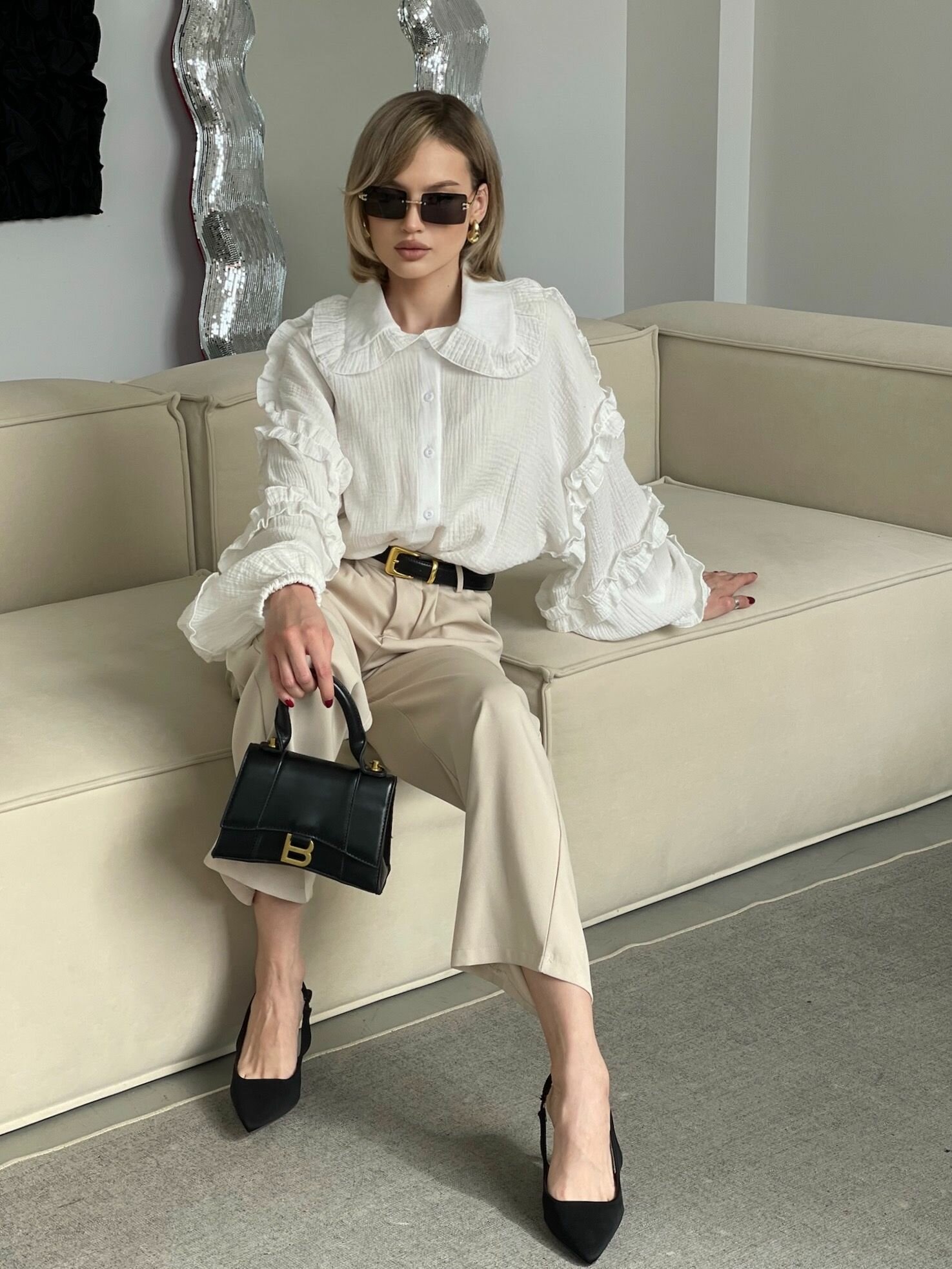 Рубашка EMBERENS Весна-лето 2024, размер 48, белый