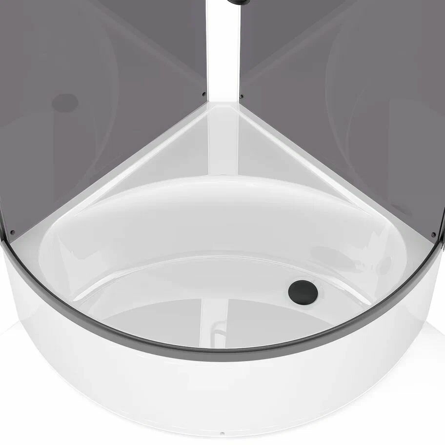 Душевая кабина Domani-Spa Simple 90х90, высокий поддон, цвет серый, профиль черный, стекло прозрачное 4 мм — фото 1