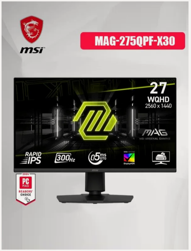 Изображение товара 27" Монитор игровой MSI MAG 275QPF X30, 2560x1440 2K, 300Hz, 0.5ms(GTG), черный
