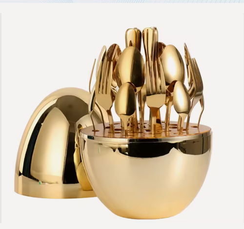 Изображение товара Набор столовых приборов "Западный", нержавеющая сталь, 24 предмета. Золото