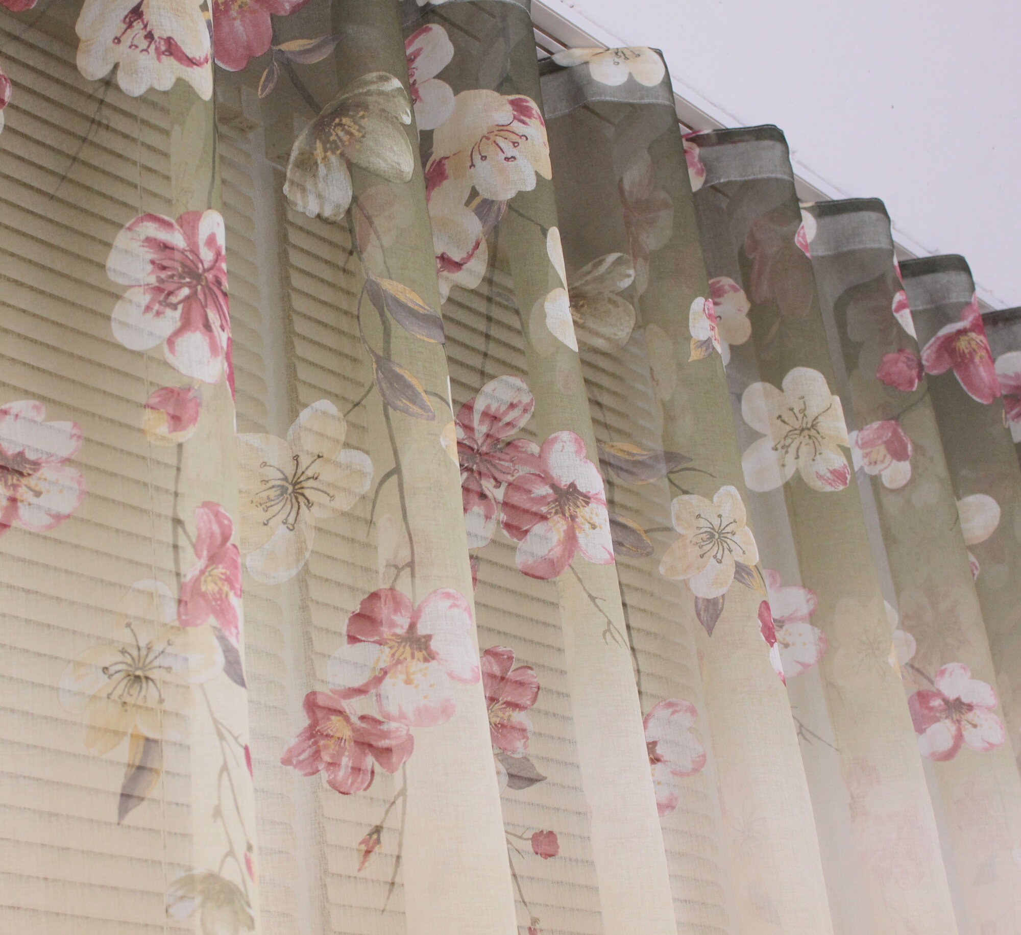 Тюль "Декотекс" Адела, 150x230 см, искусственный лён, полупрозрачный, зеленый — фото 1