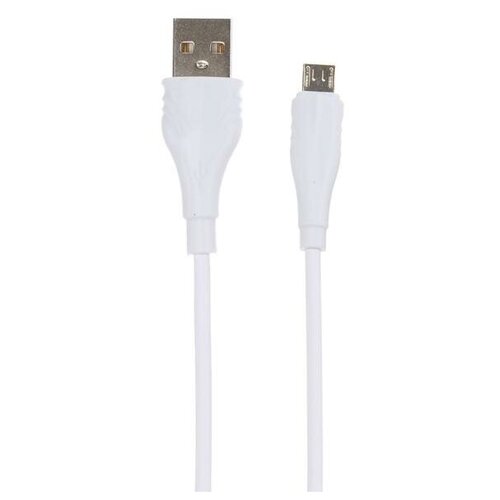 Кабель Borofone BX18, micro USB - USB, 2 А, 1 м, белый кабель usb 8 pin borofone bx18 optimal 2 0м круглый 2 4a силикон белый 6931474700452