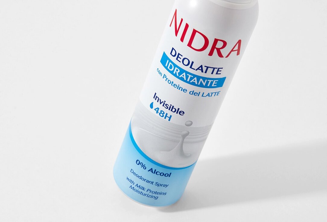 Дезодорант-аэрозоль увлажняющий, с молочными протеинами NIDRA, MOISTURIZING MILK DEODORANT SPRAY WITH MILK PROTEINS 150мл