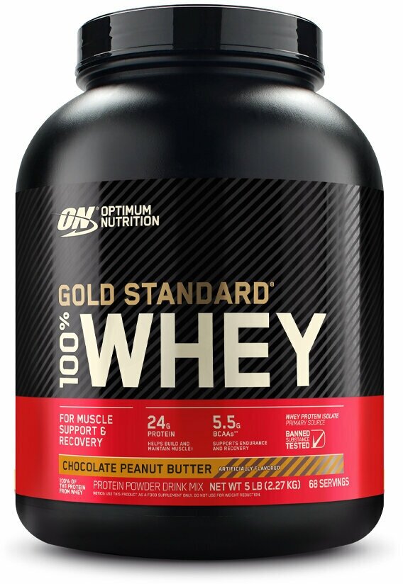 Сывороточный протеин OPTIMUM NUTRITION 100% Whey Gold Standard 2270 г, Шоколад арахисовое масло