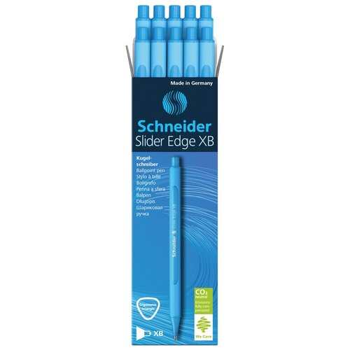 Schneider Набор шариковых ручек Slider Edge XB, 0.7 мм, 152210, голубой цвет чернил, 10 шт.