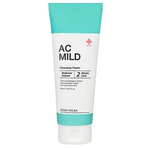 Holika Holika Очищающая пенка AC MILD Cleansing Foam, 150 мл holika holika очищающая пенка ac mild cleansing foam 150 мл