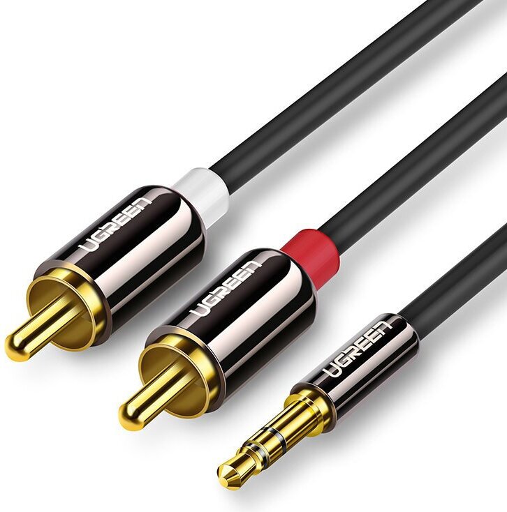 Кабель Ugreen AV116 3.5 mm to 2 x RCA Audio Cable (2 метра) чёрный (10584)