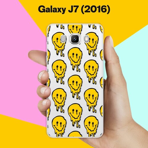 Силиконовый чехол на Samsung Galaxy J7 (2016) Смайлы / для Самсунг Галакси Джей 7 (2016) силиконовый чехол на samsung galaxy j7 2016 pack 4 для самсунг галакси джей 7 2016