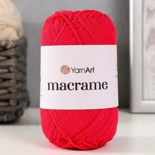 Пряжа YarnArt Macrame, 100% полиэстер, 130 м/90 гр, (163 красный)
