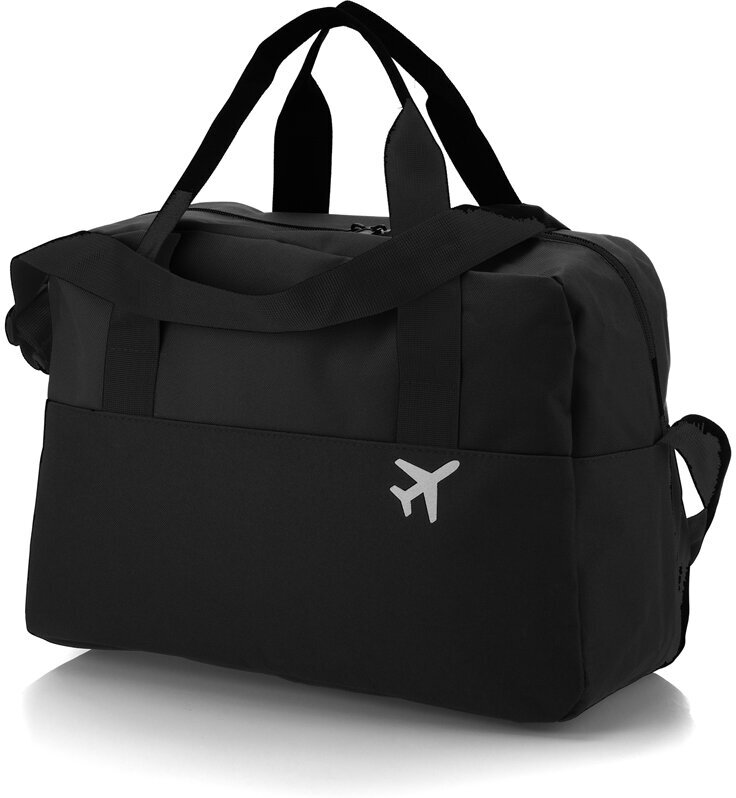 Тканевая дорожная сумка с плечевым ремнем, 20х40х30 см, черный, Redmond, CUAT2319 - фотография № 1