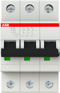 Автоматический выключатель ABB S203 C25 3П 6кА 2CDS253001R0254