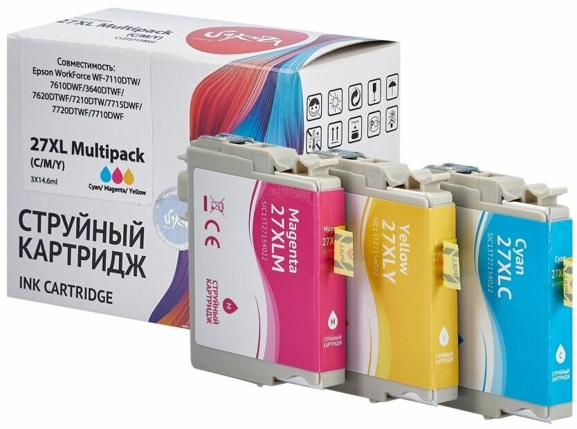 Струйный картридж Sakura C13T11174A10 для Epson Stylus Photo T50/T59/R270/R290/R295/R390/RX590/RX610/RX615/TX650/RX690/TX700W/TX710W/TX800FW/TX810FW/TX820FWD/1410;Artisan 725/837, мультипак, водораств - фото №3