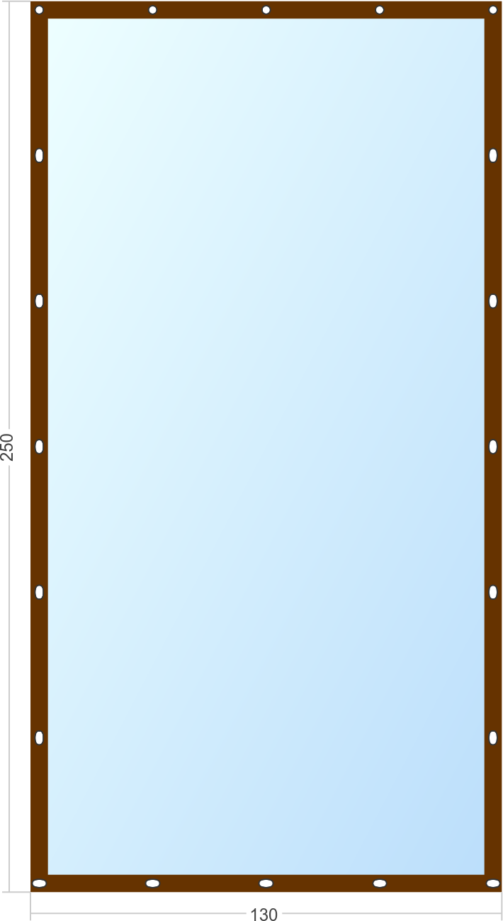 Мягкое окно Софтокна 130х250 см съемное, Французский замок, Прозрачная пленка 0,7мм, Коричневая окантовка, Комплект для установки - фотография № 3