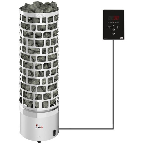 Электрическая банная печь Sawo Aries ARI3-75NI2-P 7.5 кВт 30 см 93 см 30 см серебристый 13 м³