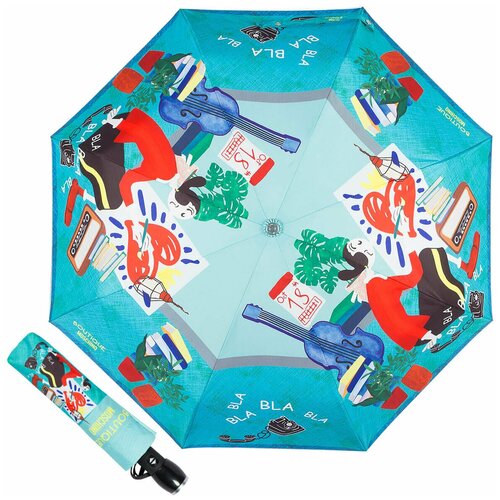 Зонт складной Moschino 7016-OCP Olivia painter Light blue зонт складной moschino boutique 7961 a olivia scarves зонты